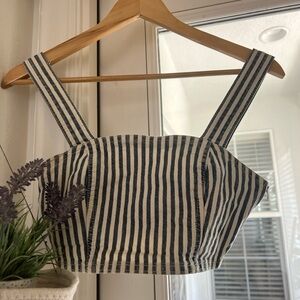 Zara Black and White Crop Top